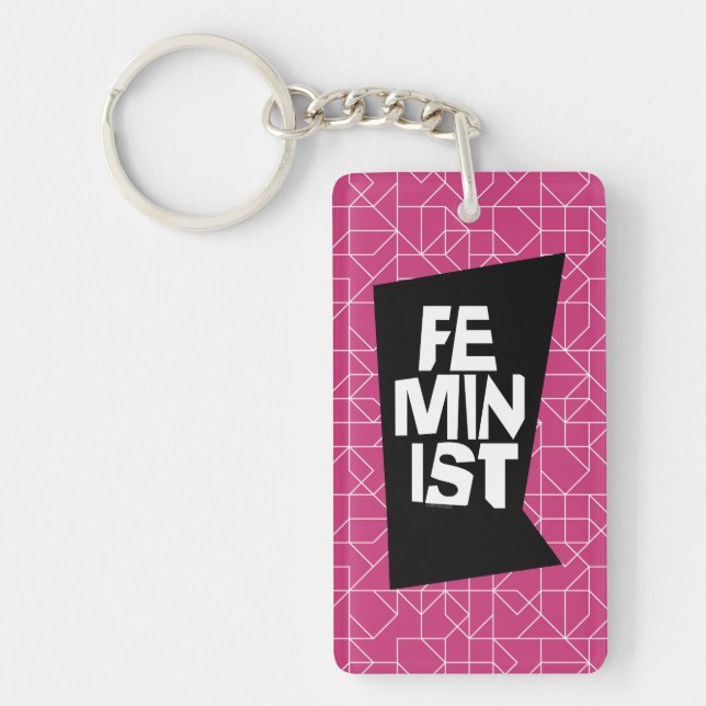 Feminist women female girl me too equal woman keychain (Front)