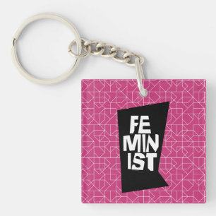 Feminist women female girl me too equal woman keychain