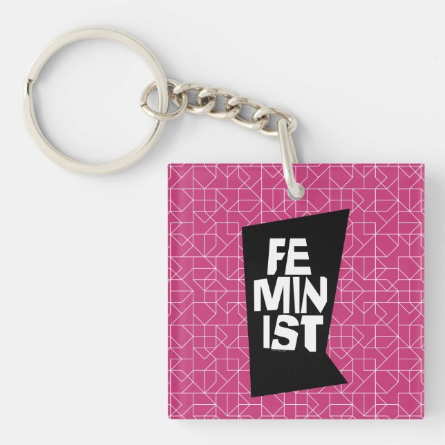 Feminist women female girl me too equal woman keychain (Front)