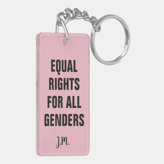 Feminist women female girl me too equal woman keychain (Back Left)