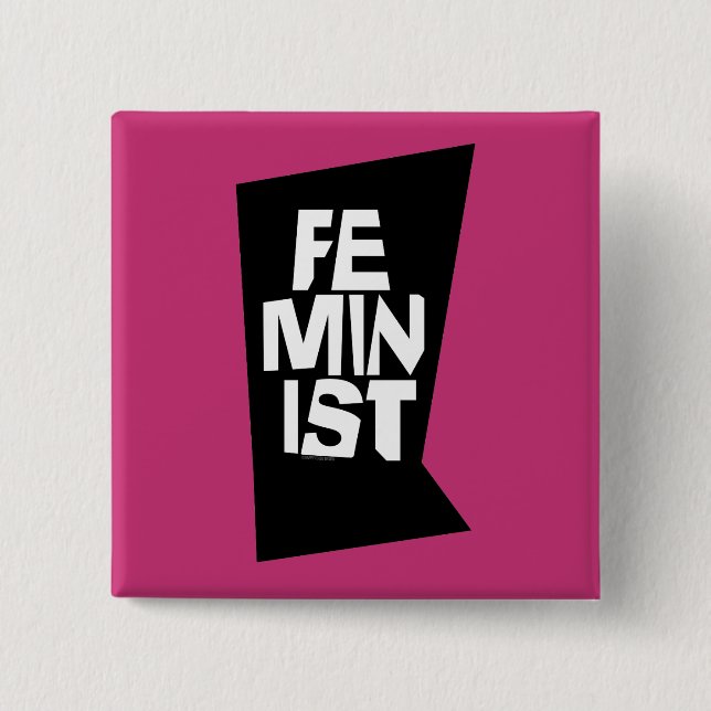 Feminist women female girl me too equal woman pinback button (Front)