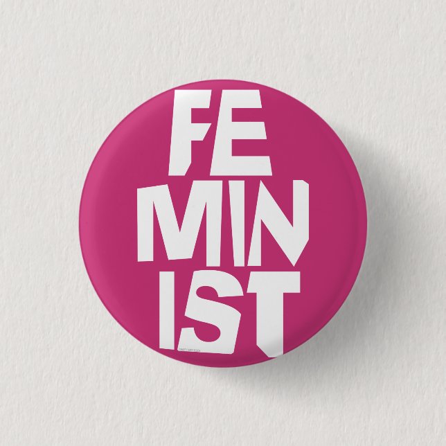 Feminist women female girl me too equal woman pinback button (Front)