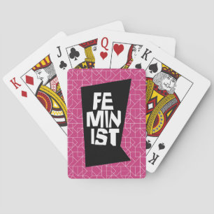 Feminist women female girl me too equal woman poker cards