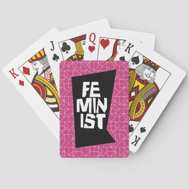 Feminist women female girl me too equal woman poker cards (Back)