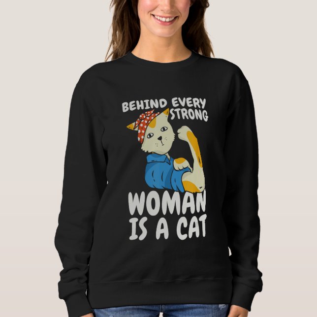 Feminist Women s Rights  Equality Feminism Cat Sweatshirt (Front)