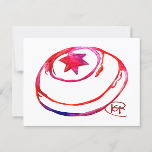 Feminist Yarmulke Watercolor Art Postcard