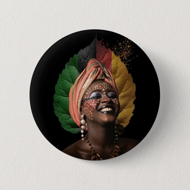 Femme africaine artistique button (Front)