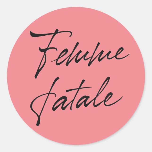 Femme Fatale Classic Round Sticker (Front)