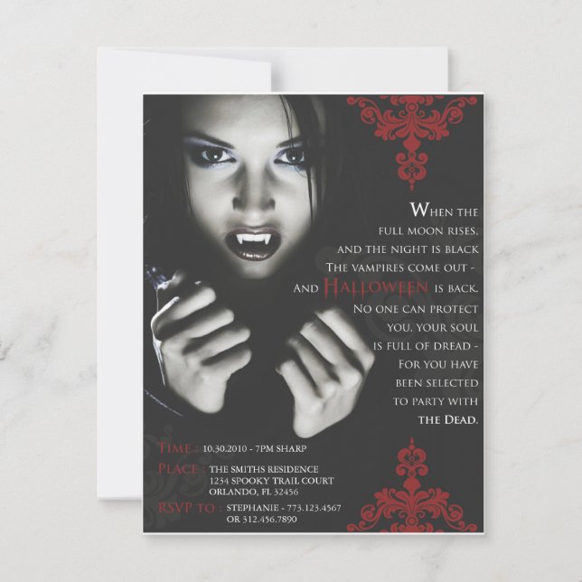 Femme Fatale Halloween Party Invite (Front)