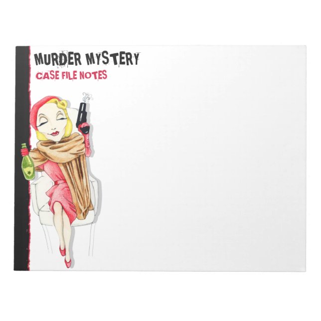 Femme Fatale Murder Mystery Large Notepad (Front)