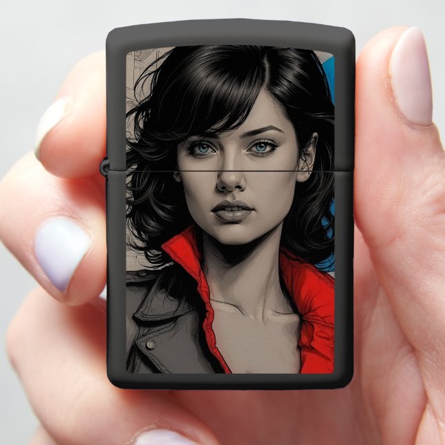 Femme Fatale Noir Zippo Lighter (In Hand)