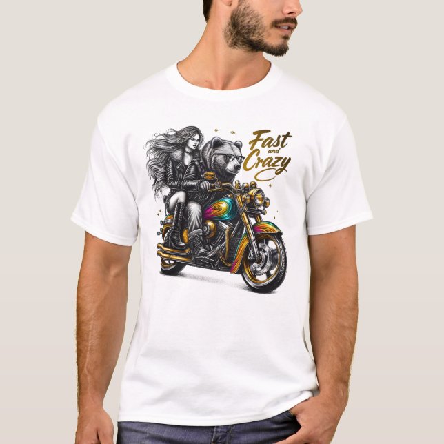 Femme Fatale on Two Wheels T-Shirt (Front)