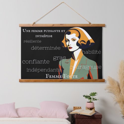 Femme Forte_A Fearless Powerful woman in French Hanging Tapestry