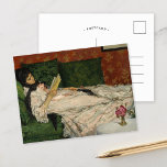 Femme Lisant | Rupert Bunny Postcard<br><div class="desc">Femme Lisant | Rupert Bunny’s Femme Lisant is an elegant painting that portrays a woman leisurely reading while reclining on a plush green sofa. The composition exudes a serene and intimate atmosphere, with Bunny’s soft color palette and gentle brushwork highlighting the relaxed grace of the scene. This work reflects the...</div>