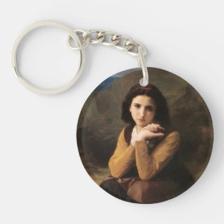 Femme Mignonne of Young Woman by Bouguereau Keychain