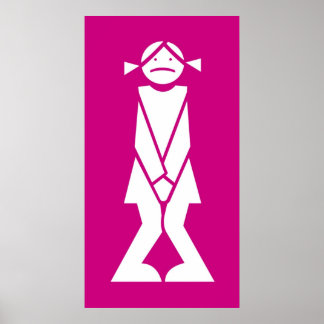 Femme pour toilettes poster