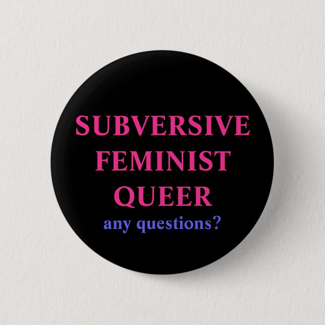 femme queer 2 pinback button (Front)