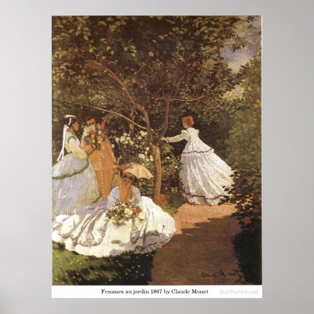 Femmes au jardin 1867 by Claude Monet Poster (Front)