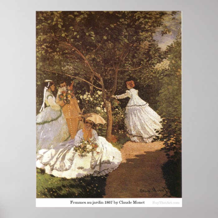 Femmes au jardin 1867 by Claude Monet Poster