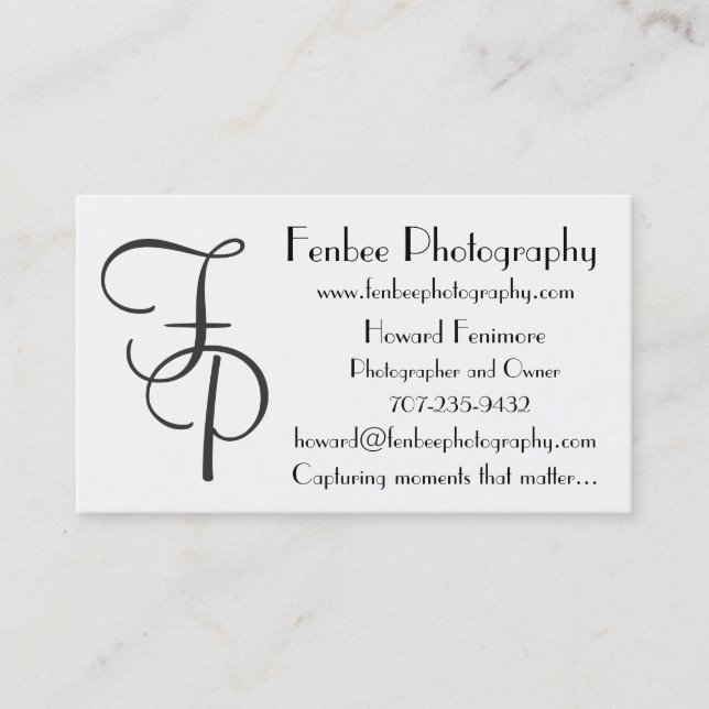 Fenbee-Classic White Business Card (Front)
