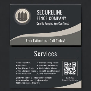 Fence Builder QR Code Professional Business Card