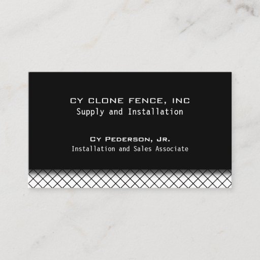 Customizable Fence Business Card