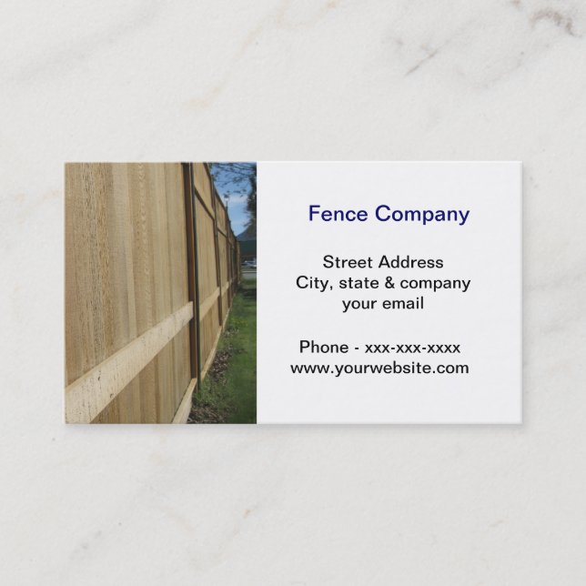 Fence Company Business Card (Front)