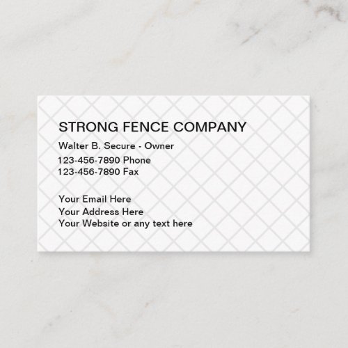 Fence Company Business Cards