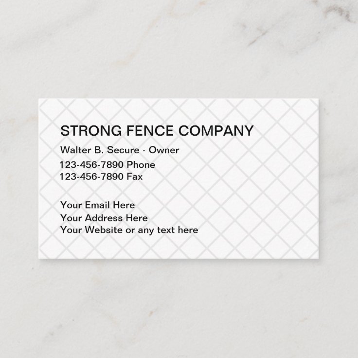 Fence Company Business Cards Zazzle