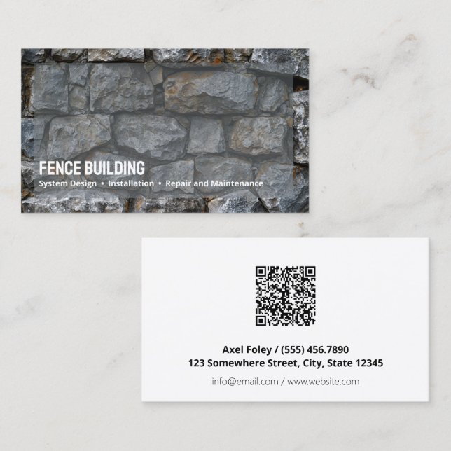 Fence Custom QR Business Card (Front/Back)