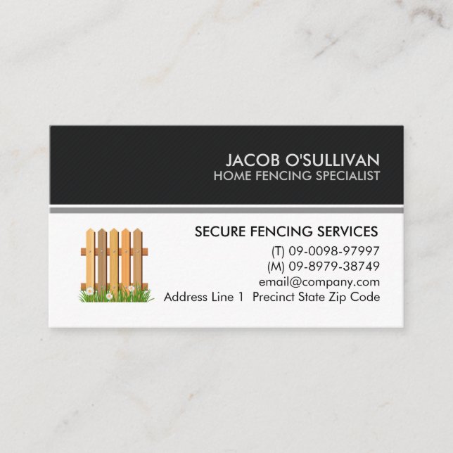 Fence Fencing Security Business Card (Front)