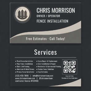 Fence Installation QR Code Business Card