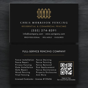 Fence Installation QR Code Business Card