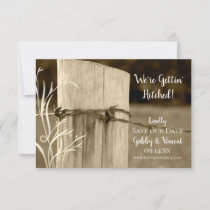 Fence Post Country Farm Wedding Save the Date