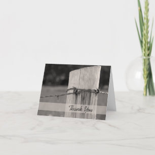 Fence Post Country Wedding Bridesmaid Thank You Card