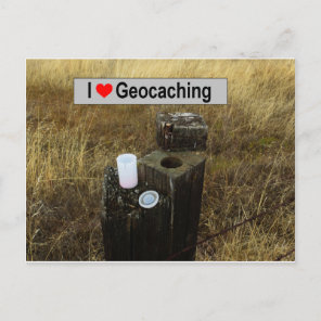Fence Post Hide: Geocaching Postcard
