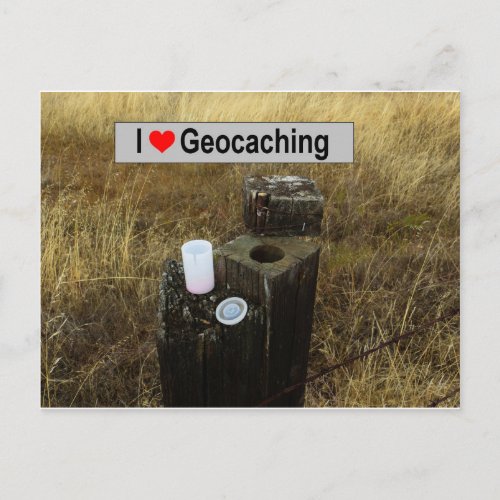 Fence Post Hide Geocaching Postcard