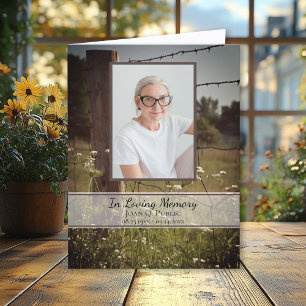 Fence Post Wildflowers Funeral Memorial Sympathy Letterpress Thank You Card