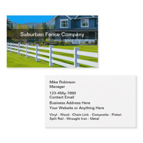 Fence Repair And Replacement Business Card