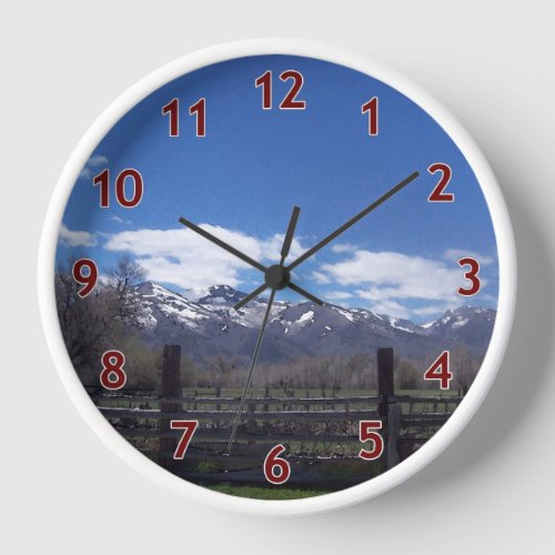 Fence to Ruby Mountains Clock