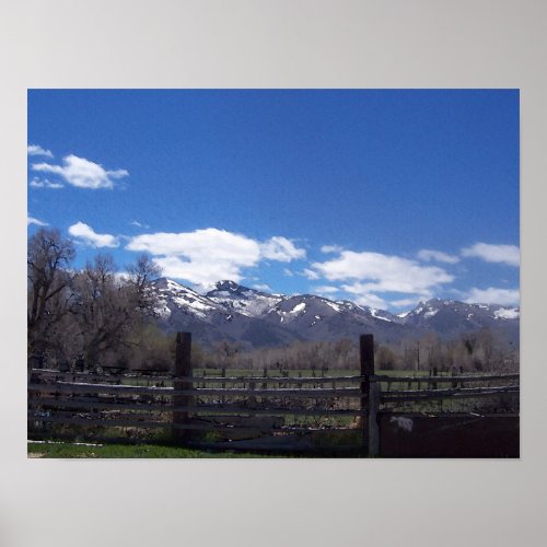 Fence to Ruby Mountains Poster