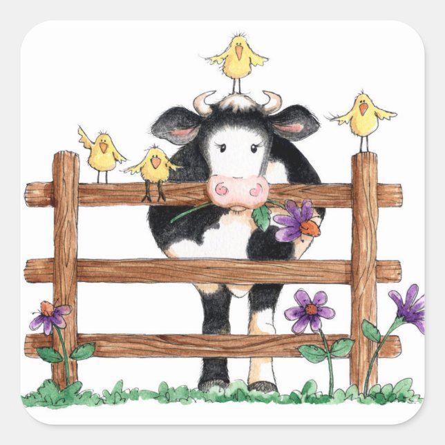 Fenced Cow - Stickers (Front)