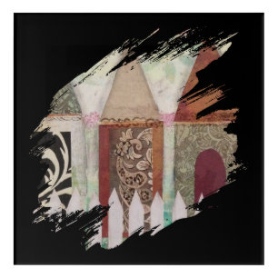 Fenced Houses Brush Stroke Acrylic Print