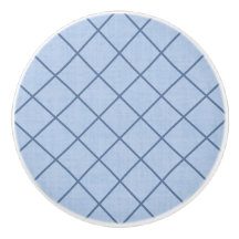 Fenced In Blue Ceramic Knob Pull