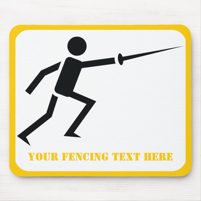 Fencer black silhouette fencing custom mouse pad (Front)