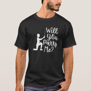 Fencer Fencing Groom Bride Rapier Saber Duel Sport T-Shirt
