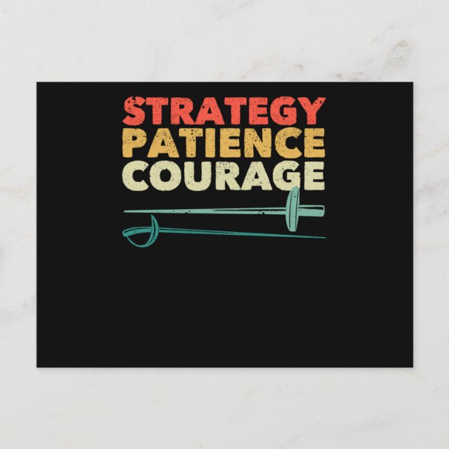 Fencer foil epee saber fencing strategy postcard (Front)