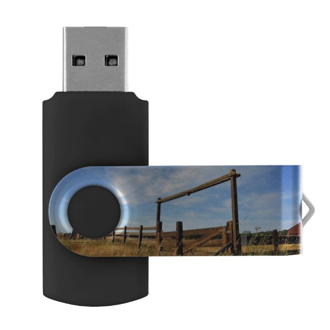 Fences in Field USB Flash Drive (Opened)
