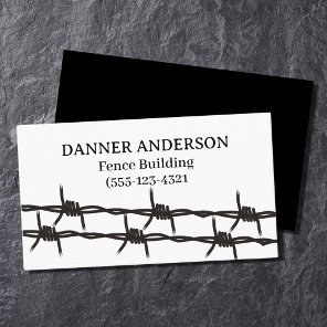 Fencing Barb Wire Design Fence Company Business Card