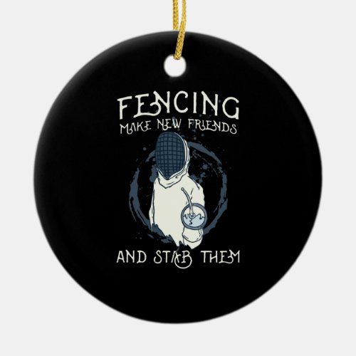 Fencing Ceramic Ornament